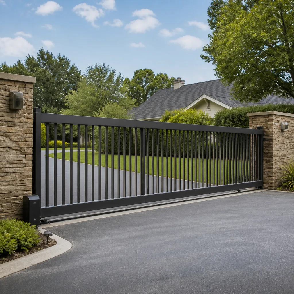 Sliding driveway gates